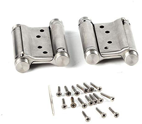 3 Charnière à Ressort à Double Action 2 pièces 3 '' Pouces Charnière à Ressort à Double Action Saloon Cafe Door Freegate Swing Door Bar Door with Vis and Wrecking Bar