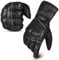 Hand Fellow Premium Leather Winter Motorbike Gloves Waterproof Winter Motorcycle Gloves Windproof Touch Screen Warm Gloves Hard Knuckle (Black Leather Cruising Gloves, M)