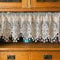 Ricemru Häkeloptik Scheibengardine Kurzstore Landhaus Gehäkelt Mandala Muster Retro Bistrogardine Kurz Gardinen Kleines Fenstervorhang Küche Tür mit Quaste,90x38cm