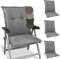 Beautissu 4er Set Premium Gartenstuhlauflage Niedriglehner 105x50x7cm Polster Auflage Niederlehner Auflagen Gartenstuhl Made in EU Robuster Stoff & UV-Lichtechtheit HighLux NL Sitzkissen Hellgrau