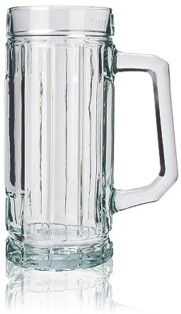 Stölzle Oberglas Bierkrug Gambrinus / 6er Set Bierkrüge 0,4 Liter/Stabiler Bier Krug/Biergläser 0,4 Liter aus Soda Lime Glas/Bierseidel 0,4l Spülmaschinengeeignet