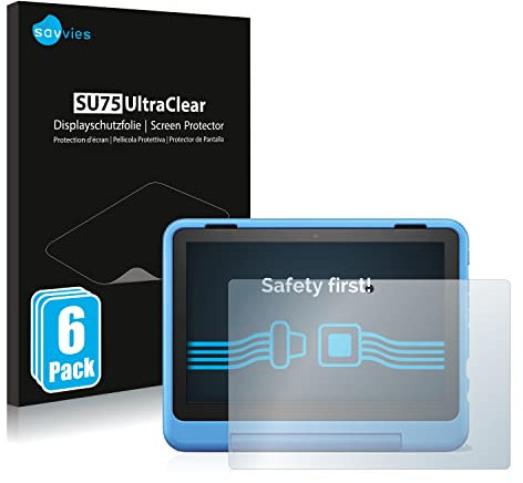 Savvies 6 Stück Schutzfolie für Amazon Fire HD 8 Kids Pro 2022 Displayschutz-Folie Ultra-Transparent
