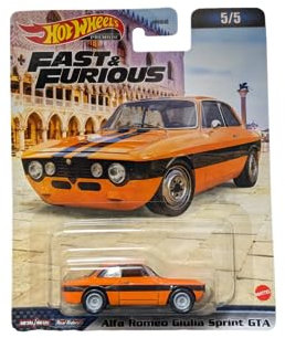 Hot Wheels FAST AND FURIOUS Die Cast Modellino Auto ALFA ROMEO GIULIA SPRINT GTA Scala 1:64 - lunghezza 7cm