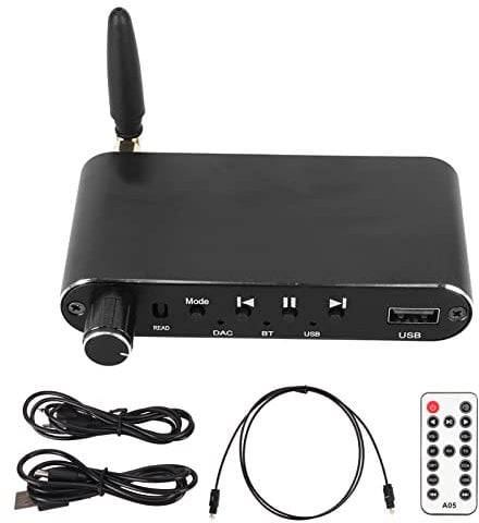 Bluetooth 5.1 Receiver Transmitter, 4 in 1 AUX Bluetooth Adapte Supports USB Flash Drive Playback, DAC Digital to Analogue Converter, Plug and Play.