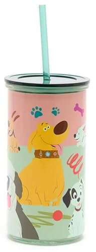 Disney Dog (Dug, Lady, Patch, Max) Tumbler and Straw (650ml)
