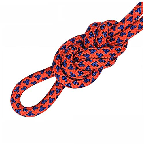 Samnuerly Kletterseil Rote Outdoor-Wäscheleine, Polyestermaterial 6 mm Hilfsseil, Kletterseil Regenschirmseil Zurrseil Zeltseil geknotetes Seil (Mehrfach (Größe: 70 m))