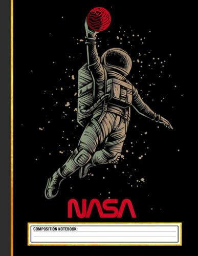 Astronaut Dunks Planet NASA Basketball Composition Notebook