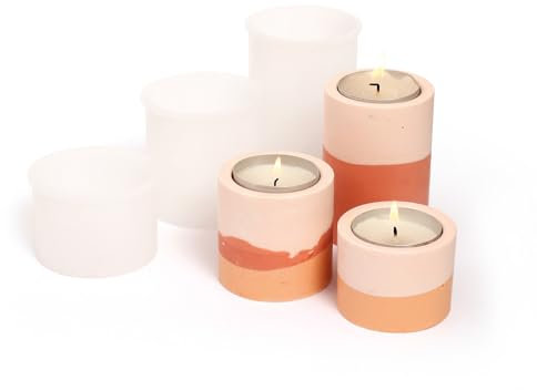 Jesmonite Moule en Silicone Porte-Bougies 3 pièces