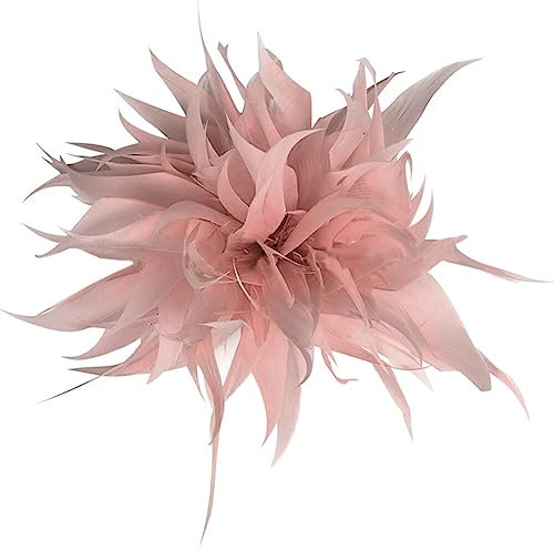 Broche exquise en forme de fleur en forme de plume, broche en forme de plume, pour vêtements, fête, mariage, corsage, Medium, Tissu