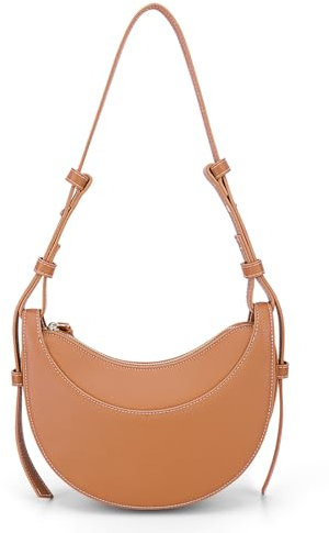 TIAASTAP Halbmond Tasche PU Leder, Einfarbig Hobo Bag Crossbody Bag Damen Leder Schultertasche Damen Klein Umhängetasche Stylisch Bauchtasche Moon Bag Crossbag mit zwei Schultergurten