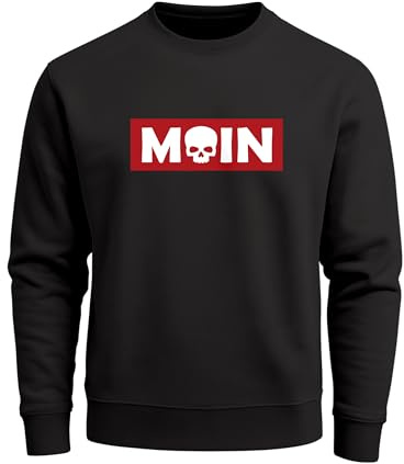 Neverless® Sweatshirt Herren Moin Skull Totenkopf Aufdruck Nordisch Print Parodie Rundhals-Pullover Fashion Streetwear