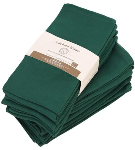6 Stück Stoffservietten - Wiederverwendbare Stoffservietten45CM*45CM Baumwolle Hochzeitsservietten Abwaschbare Servietten Tischdekoration für Feiern Home Küche Esstisch Cafe Restaurant-dunkelgrün