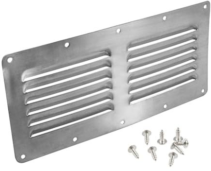 Marine Vent Stainless Steel Stamped Louvered Vent Rectangular Louvered Air Vent for Boats Ships Yachts Kayaks caravans