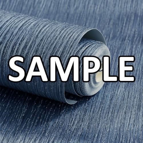 World of Wallpaper Roma Metallic Texture Premium Vinyl - Heavy-Duty Modern Wallpaper for Living & Bedroom - Luxury Decorative Wallpaper - Steel Blue/Silver