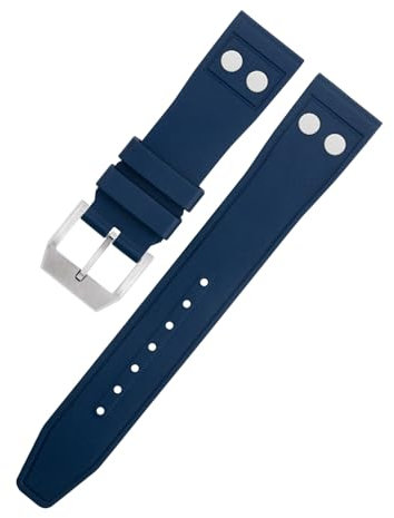 VBWVA Uhrenarmband für IWC-Armband Big Pilot Mark Portugieser Top Gun, 22 mm, Fluorkautschuk mit Nieten, weiches Armband, 21 mm, Achat