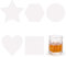 BENECREAT 5 Styles sous-Verres en Acrylique de Style Géométrique, Dessous de Verre Blanc Transparent pour Boisson, Tapis de Tasse à Café, pour Cuisine, Bar, Salle à Manger, Épaisseur de 4mm