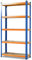 KARAT Estantería de metal para cargas pesadas, 180 x 90 x 45 cm, 5 estantes ajustables (azul y naranja)