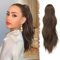FESHFEN Gewellt Pferdeschwanz Haarteil mit Klammer, 50cm Pferdeschwanz Zopf Extensions Claw Clip in Wavy Ponytail Extension Synthetik Haarverlängerung für Frauen Damen Kastanie Braun