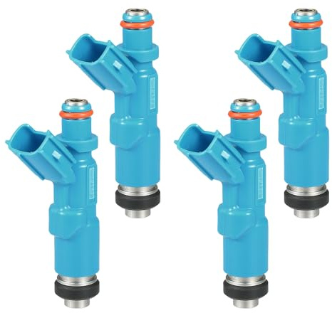 A ABSOPRO Ugello Iniezione No.23250-29015 Per Toyota Yaris 99-05 4Pezzi | Blu, Metallo E Plastica, 75X16mm, 12V, 2 Pin, 10 Fori, OE 23250-29015, Alta Efficienza, Alta Impedenza, O-Ring Preinstallati
