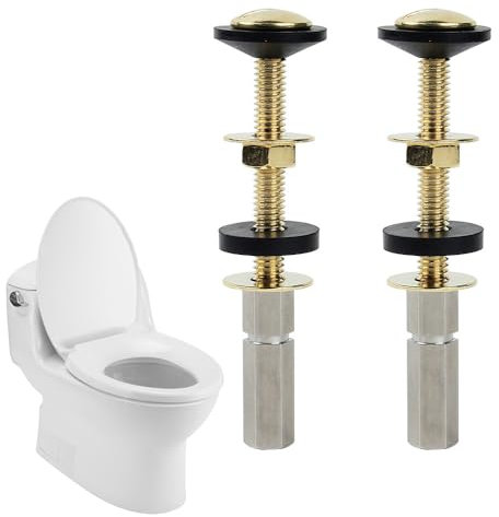 2 Pack Toilet Tank Bolts Metal Toilet Tank to Bowl Bolt Kit Rustproof Toilet Cistern Bolts with Long Nuts Rubber Washers for Connecting The Toilet Cistern to Pan