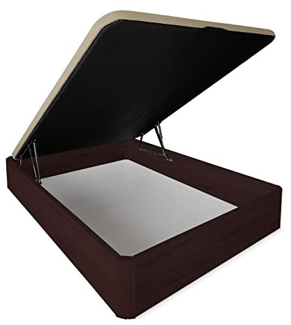 Duérmete Online - Canapé Abatible Extra Reforzado Gran Capacidad con Tapa Transpirable, Esquinas Redondeadas, 150 x 200, Wengué