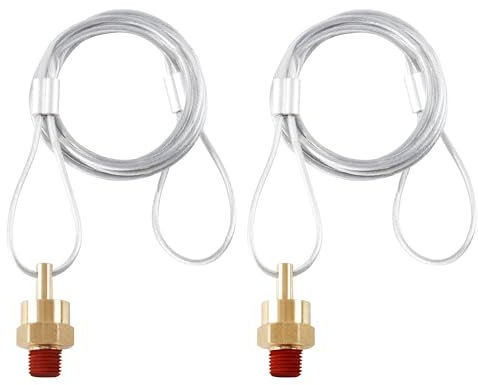 HASAOMOI 2PCS Air Tank Drain Valve Plug Fitting 1/4 NPT with 60 Cable Valve, Air Brake Reservoir Air Compressor Drain Valve For Semi Trucks
