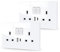 JIMEIDA 2 Pack White Double Switched Power Socket with USB A and Type C Charging Ports 13 Amp Crystal Glass Panel Wall Outlet Electric Socket