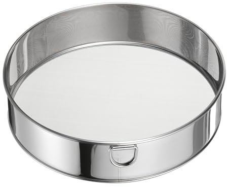sourcing map 304 Stainless Steel Flour Sifter, 8Inch 60 Mesh Round Sifter Flour Sieve Mini Fine Mesh for Baking Cake Bread, Silver