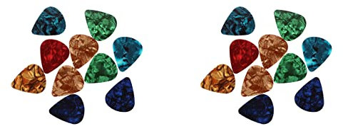 BLASHRD 20 Stueck Stilvolles Buntes Celluloid Gitarre Plektrum 0.47mm