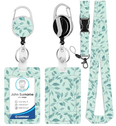 1 Pièce Porte Badge, Jisrcha Porte-Carte pour Enfants, Porte Carte Tour de Cou Rétractable et Détachable Avec Cordon, Porte-Cartes Rétractable Avec Cordon pour Enseignants, Infirmières, Médecins (D)
