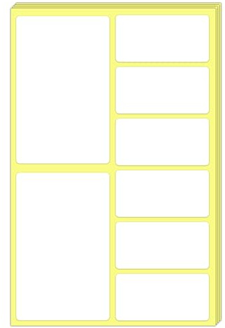 200 Stück, Klebeetiketten zum Beschriften Groß, Etiketten Selbstklebend | Aufkleber Weiß, 2 Größen: 150 x 100 mm, 100 x 50 mm
