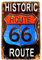 DiiliHiiri Poster Blechschild Vintage Route 66 – 30 x 20 cm – Retro-Schild im antiken Stil | Route 66 Dekoration | Dekoratives Schild als Geschenk für Fans aus Metall (2635-292)