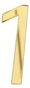 CaFfen Hausnummer Selbstklebende 3D-Zahlenaufkleber, Haus-/Zimmertür-Nummernschild, Schild for Zuhause, Wohnung, Schrank, Tisch, Briefkasten, Außentürnummern Hausnummernschild(Gold 1,5x3.3cm)