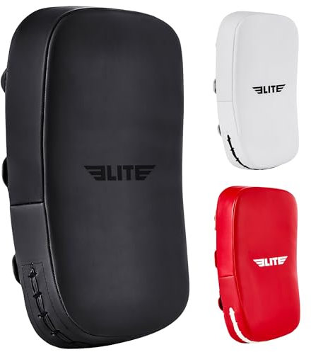 Elite Sports Muay Thai Kickboxing Training Pad for Kickboxing,MMA,Taekwondo,Karate. Ideal for Punches,Knees, and Kicks in Martial Arts Training (Solid Black)