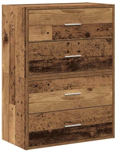 vidaXL Schränke mit 2 Schubladen 2Stk. Altholz-Optik 60x31x40cm, Aufbewahrungsschrank, Sideboard, Sideboard-Buffetschrank, Vitrine, Wohnzimmerschrank