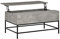 HOMCOM Mesa de Centro Elevable Con Espacio de Almacenaje Oculto para Salón Comedor 90x60,5x45,5 cm Gris Cemento