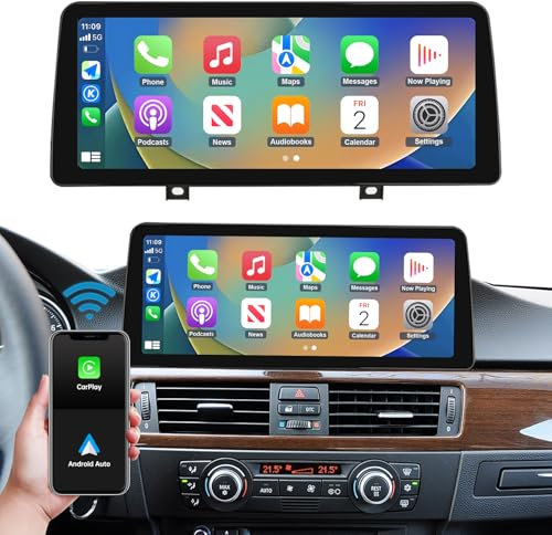 Ninetom 12,3 Pollici Touch Screen Autoradio con Wireless Carplay e Android Auto per BMW Serie 3 E90 E91 E92 E93 2009-2013 con Sistema CIC, Supporto Mirrorlink, Telecamera, Navigazione