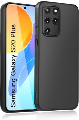 wsiiroon Hülle für Samsung Galaxy S20 Plus Handyhülle, Upgraded Kameraschutz, Stoßfest Kratzfest, Fingerabdruck, Anti-Rutsch Fallschutz Schutzhülle, Unterstützt kabelloses Laden für S20+ (Schwarz)