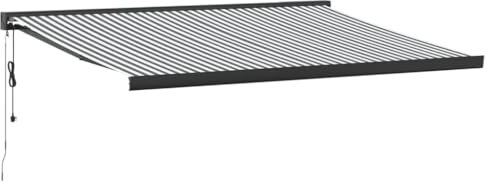 Willood Markise Motorisierte Gelenkarmmarkise Markise Garten Terrasse Balkon 400 x 300 cm Anthrazit und Schwarz