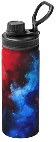 Bouilloire isotherme en acier inoxydable avec imprimé galaxie rouge et bleu