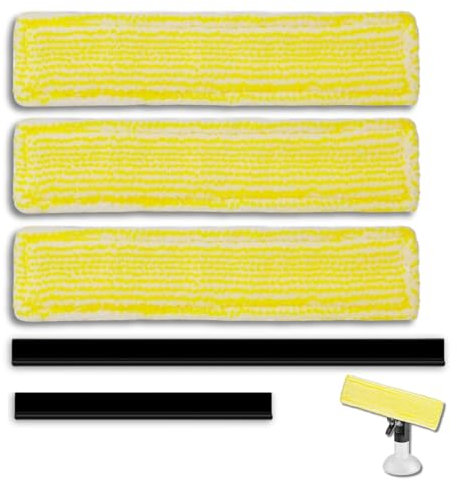 3 piezas de repuesto para limpiacristales Karcher, accesorios de microfibra y 2 extractores de goma, almohadillas de repuesto para Wv2 Wv5
