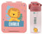 gutmarkiert – Set mit personalisierbarer Trinkflasche für Kinder & personalisierte Brotdose für Kinder aus Plastik – Trinkflasche mit Strohhalm und 450ml–100% BPA-frei (Altrosa)