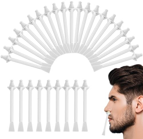 MOXYOY Nose Wax Sticks, 40Pcs Nasal Wax Spatulas Strips, Wax Applicator Sticks for Men and Women, Dual-End Nose Waxing Strips Plastic for Eyebrow, Ear Hair Cleaning