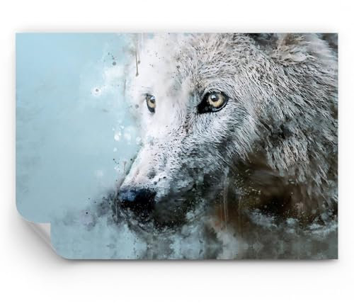 ARTTOR Fototapete Standard - Weiß Der Wolf Bild - 150x105 cm - Fototapeten Tapeten Moderne Wand Dekoration XXL Wandtapete Motivtapeten Bildtapete Schlafzimmer Wohnzimmer - WF1AA150x105-4623