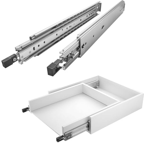 1 Paar SOTECH Schwerlastauszüge VarioSlide KV2-200-H76-L1000-EH 1016 mm | mit Lock-in/out Einrastfunktion schwarz Schwerlast-Vollauszug belastbar bis 200 Kg