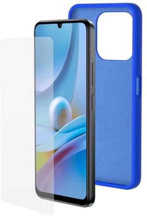 SPC Discovery 3 / 3SE Protection Pack – Silikonhülle Blau mit Mikrofaserinnenseite + gehärtetem Glas für SPC Discovery 3 und Discovery 3 SE (6,8”) | Extrem widerstandsfähig und halbflexibel