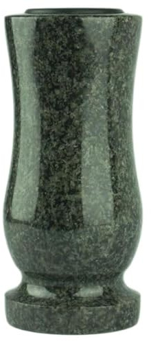 Designgrab gravvas midja medium av polerad granit – 25 x 12 cm, smal cylindrisk, högglanspolerad, väderbeständig Nero Impala