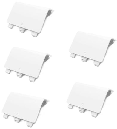 5/10Pcs Replacement Battery Cover for Xbox Series X/S Controller | ABS Plastic Back Shell Door with Secure Snap-On Fit – Lightweight Repair Part for Wireless Gamepad(White-5pcs)