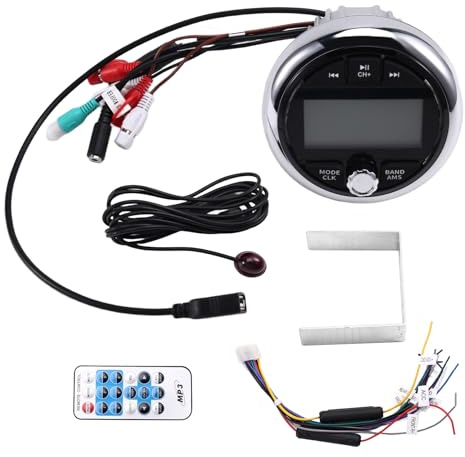 Gundhgstrr Radio para Barcos, Reproductor Multimedia MP3, Radio Marina Estéreo, Bluetooth, Audio Auxiliar, Receptor FM Am para UTV, ATV, RZR.