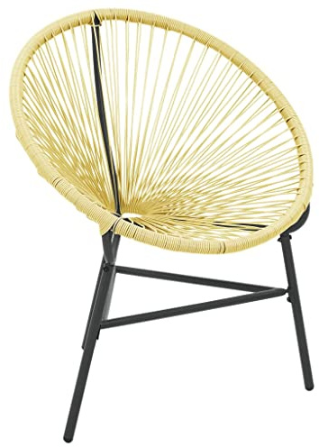 XHNIFBN Chaise de jardin Acapulco en rotin synthétique - 69 x 66 x 87 cm - Empilable - Montage facile - Charge maximale : 110 kg - Design moderne pour jardin, terrasse, balcon et salon d'extérieur